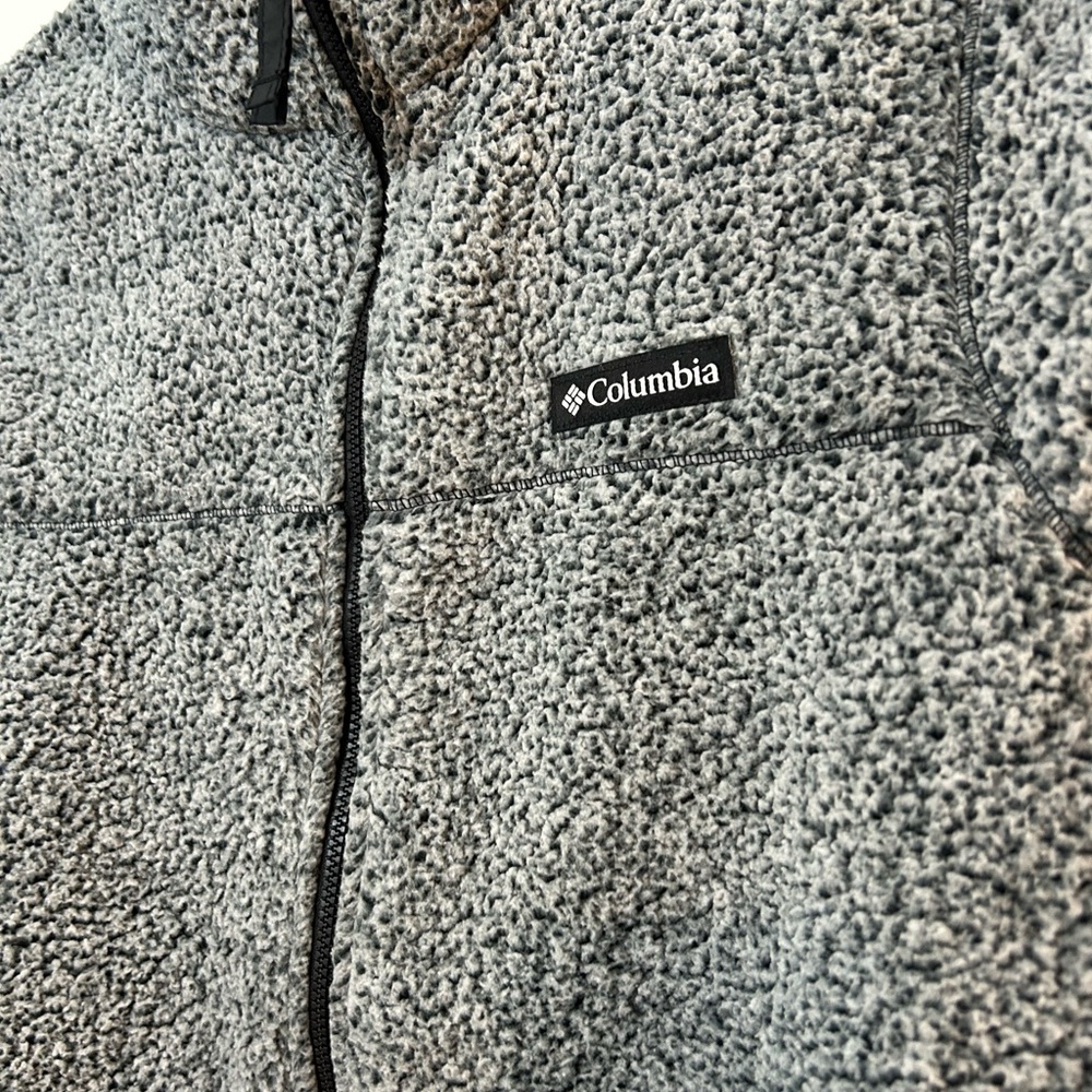 Columbia Sherpa Fleece Jacket Womens Medium Gray Full Zip Cozy Outdoor - Picture 4 of 7